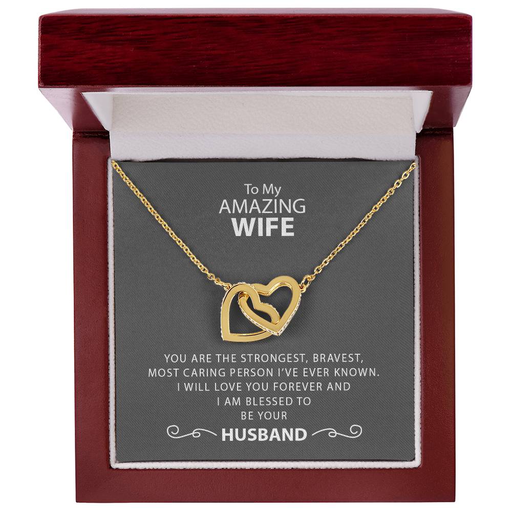 To My Amazing Wife | Interlocking Hearts necklace