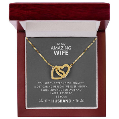 To My Amazing Wife | Interlocking Hearts necklace