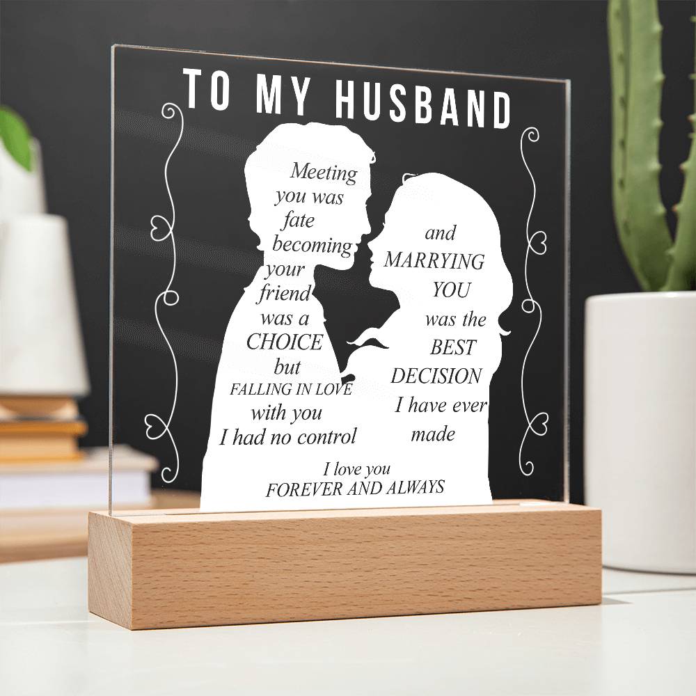 To My Husband | Square Acrylic Plaque