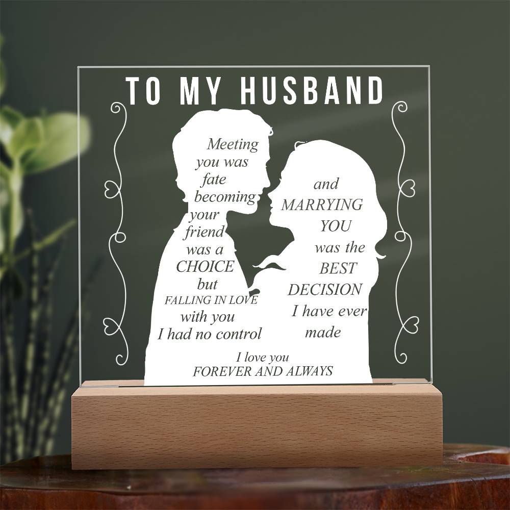 To My Husband | Square Acrylic Plaque