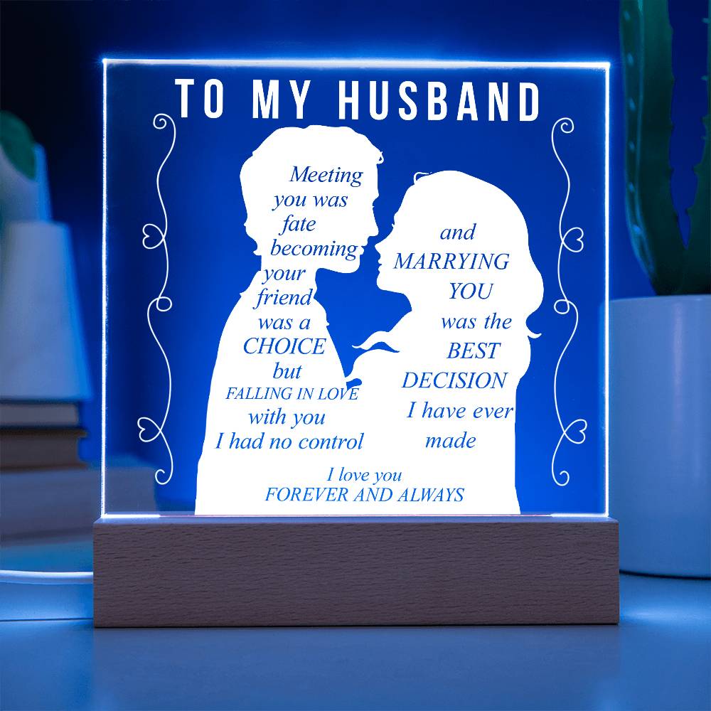 To My Husband | Square Acrylic Plaque