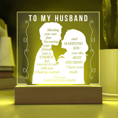 To My Husband | Square Acrylic Plaque